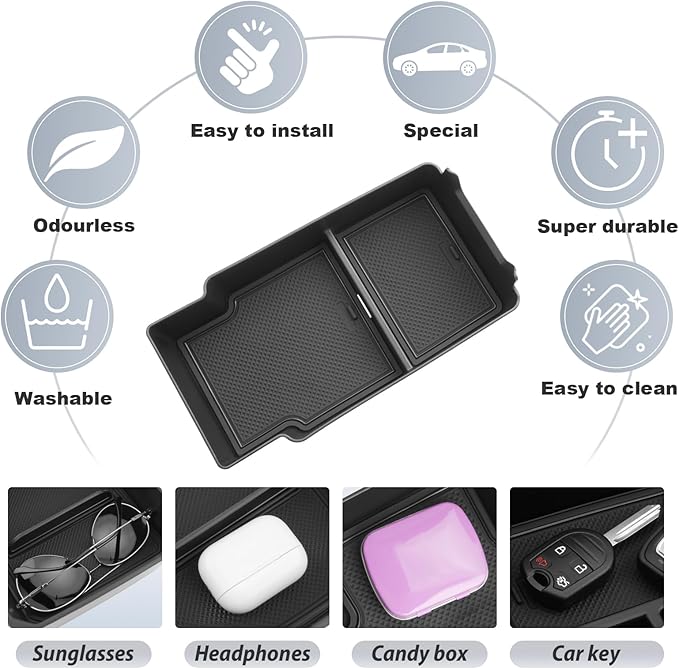 SKTU for 2024 2025 2026 Buick Envision Accessories Center Console Organizer for 2024 2025 2026 Buick Envision (Preferred/Sport Touring/Avenir) Console Tray 2024-2026 Envision Insert ABS Materials Tray