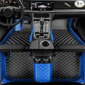 Floor Mats for Cars, All-Weather Mats, Waterproof Trim-to Fit Automotive Floor Mats for 99.9% Cars Sedan Trucks SUV, Custom Floor Liner Car Accessories (Blue Black Biege)