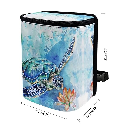 DISNIMO Sea Turtle Car Trash Can Bin Cute Car Garbage Can Leakproof Car Accessories Trash Bin Car Dustbin Organizer Container for Car Office Home