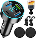 88W Car Charger Super Fast Charging Cigarette Lighter USB Phone Accessories Charger Voltmeter Adapter with QC USB c Type c PD Universal Quick Charge Multi 4 Port for 12-24v Car Cigarette Lighter Plug
