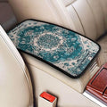 Car Center Console Cushion Pad Aztec Turquoise Universal Armrest Seat Box Cover Protector Southwest Navajo Comfortable Native American Boho Car Accessories for Most Cars, Vehicles, SUVs