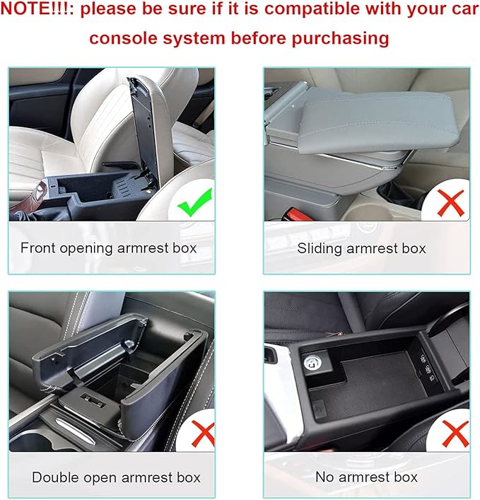 x xotic tech Car Center Console Cushion Pad, Universal Waterproof Leather Armrest Seat Box Cover Protector Auto Interior Accessories for Most Cars, SUV, Truck 7.8" x 12" (Brown)