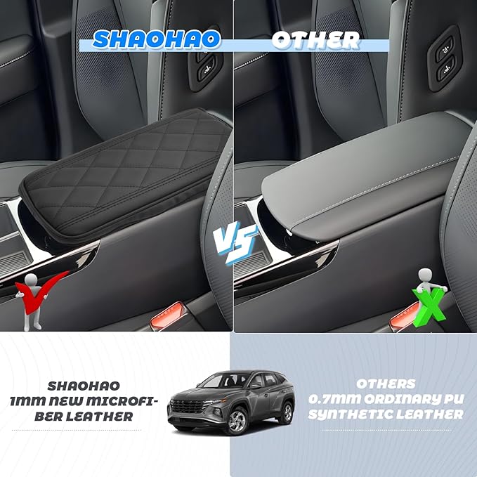 SHAOHAO for 2025 2026 Hyundai Tucson Center Console Cover for 2025 2026 Hyundai Tucson Accessories Tucson (Limited, Hybrid) Car Armrest Cover Tucson Anti Scratch Elbow Arm Rest Comfort Protector Pad