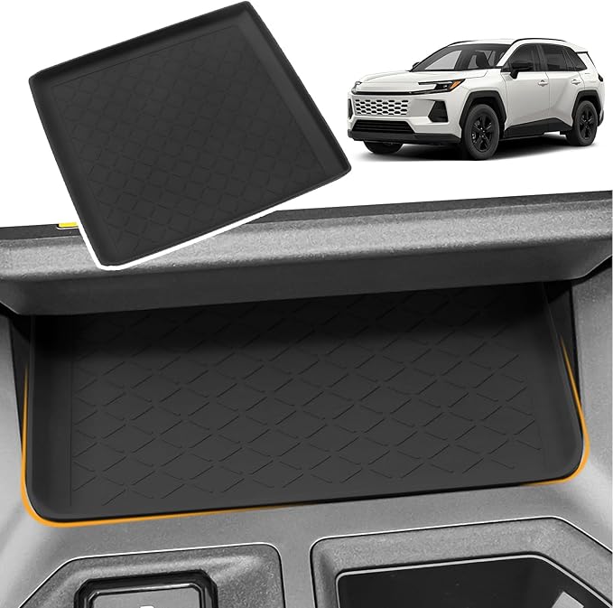 Center Console spot Below Tray Fit for Toyota RAV4 2026 Accessories,XSE GR Sport Hybrid Limited XLE Woodland,Silicone Anti Slip Storage Mat