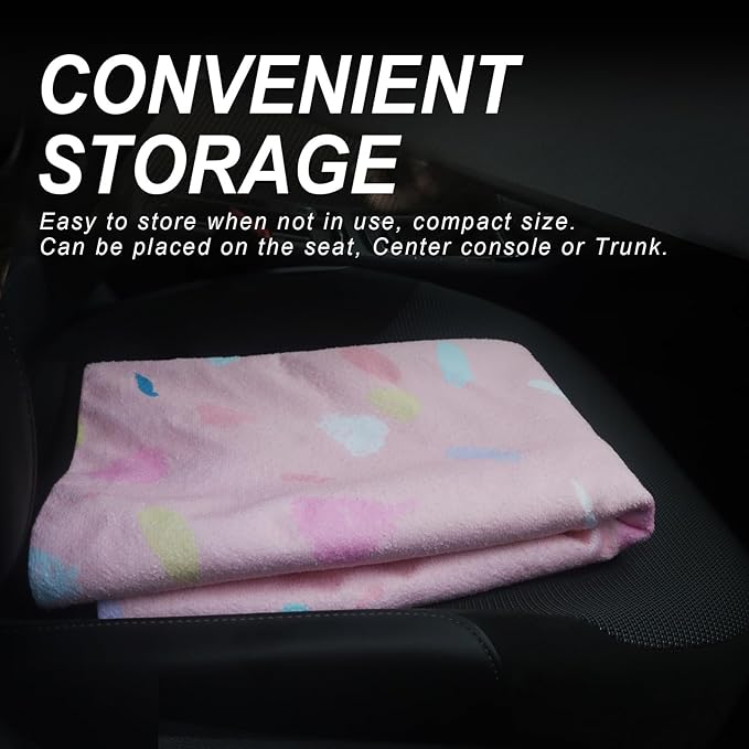 nbnhxnff Sweat Towel Car Seat Cover Protector Front Seats for Gym Workout, Running, Swimming, Beach and Hiking, Waterproof Universal Seat Cover for Car, Trucks, Van & SUV (Pink Drops, 1pcs Front Seat)