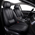 ZiopGTob Nappa Leather Car Seat Covers - Full Set 5-Piece Waterproof Seat Cover Breathable & Cool 4-Season Fit for SUVs/Sedans Premium Airflow Design with Anti-Slip Tech (Black)