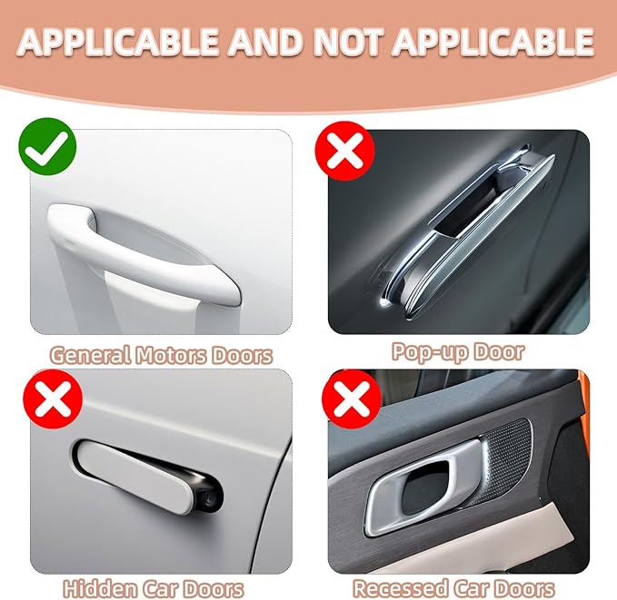 10 pcs Bling Diamond Car Door Handle Stickers, Bling Car Accessories for Women, Universal Rhinestone Crystal Glitter Door Handle Protector Stickers and Decals, Scratch Safety Reflective (Silver)