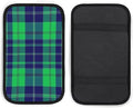 Center Console Cover Pad, Breathable Car Armrest Pad Seat Box Cushion Blue Green Scottish Tartan Plaid Arm Rest Cover Universal Fit for Most Vehicles