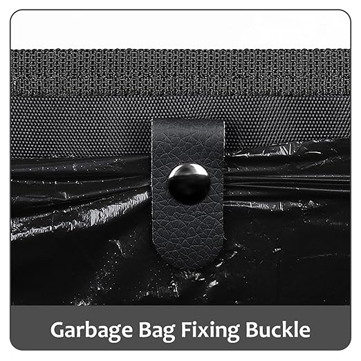 Accmor Car Trash Can with Pocket, Collapsible Vehicle Garbage Bin with 60 Pcs Trash Bags, Automotive Dustbin Seatback Hanging Litter Waste Basket Storage Container Organizer for SUV Vans Truck Sedan