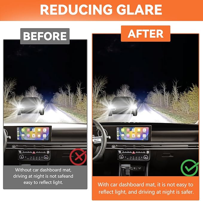 Dash Mat Custom Fit 2025 2026 Hyundai Tucson (Not for HUD), Premium Carbon Fiber Non-Slip Dashboard Protector & Sunshield, UV-Blocking, Anti-Glare, Fade-Resistant (Black)