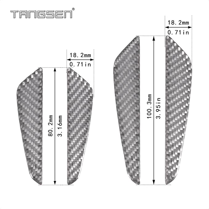 4Pcs Universal Real Carbon Fiber with 2mm Twill Woven Texture Door Edge Guard Paint Scratch Bumper Protector Anti Door Slam Silver Protective Pad Sticker Cover Protective Film