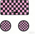 Car Interior Accessories Set – 2PCS Silicone Cup Holder Coasters & 1PCS Anti-Slip Dashboard Pad, Universal Non-Slip Rubber Mat for Phone Keys Sunglasses, Fit for Car SUV Truck