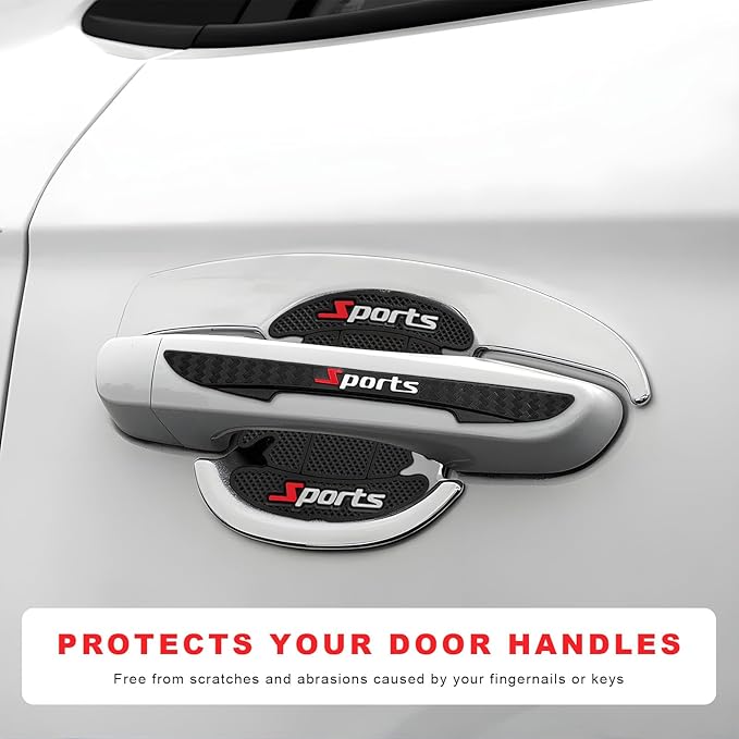 8 PCS Car Door Handle Protector, Anti-Scratch Sports Auto Door Cup Sticker Handle Protective Film, Waterproof Non-Marking Side Paint Cover Guard for Most Car Doors Handles