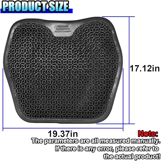 Gel Car Seat Cushion, Cooling Breathable Car Driving Seat Protector Cover, Comfortable Anti-Slip Chair Cushion Pad, Universal Automotive Interior Accessories for Sedan & Office (Black)