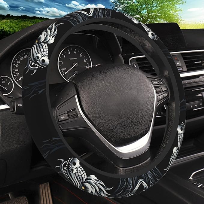 Cool Dragon Steering Wheel Cover, Non-Slip Breathable Neoprene Steering Wheel Covers, Car Accessories for Men, Universal 15 Inch Fit Auto, Suvs, Truck