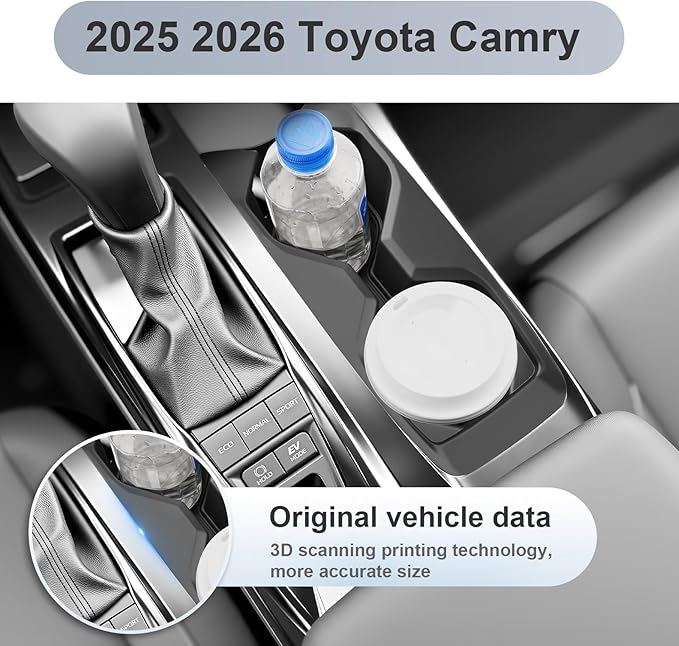 SKTU 2025 2026 Camry Cup Holder for 2025 2026 Toyota Camry (LE/SE/Nightshade/XLE/XSE) Central Control Cup Holder Toyota Camry 2025 2026 Accessories Durable Rubber Cup Pad