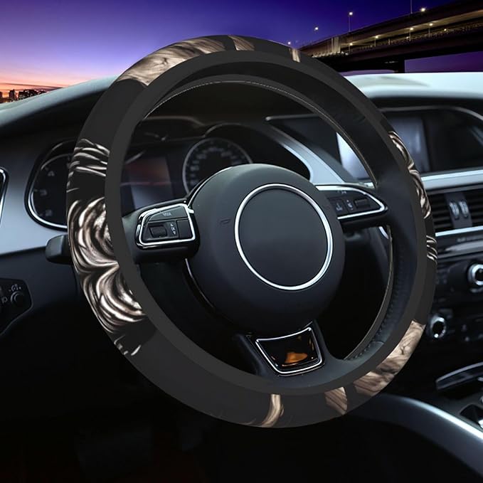 Late Night Owl Steering Wheel Cover. Car Decor,Anti-Slip,Sweat Absorption,Easy Carry, Universal 15 Inch