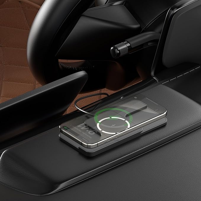 Magnetic Wireless Car Charging Pad Fast Wireless Phone Charger Mat Compatible with iPhone 16 15 14 13 12 AirPods Earbuds C11MAG