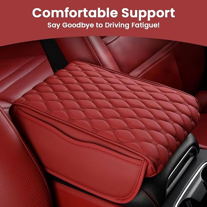 Car Center Console Pad for Lincoln Aviator 2019 2020 2021 2022 2023 2024 2025, Leather Center Console Armrest Protector Cover with 2 Storage Bags, Car Accessories,Brown