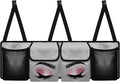 CLOHOMIN Eye Lash Trunk Organizer for Car Women Collapsible Car Organizers and Storage with 4 Pockets Hanging Back Seat Organizer Gray Car Storage Accessories Interior