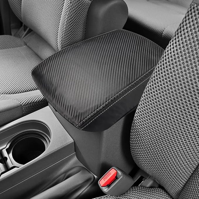 INTGET Center Console Armrest Cover for 2005-2021 Nissan Frontier Accessories 2005-2015 Nissan Xterra Accessories Carbon Fiber Middle Arm Rest Protector Console Lid Cover (Carbon Fiber)