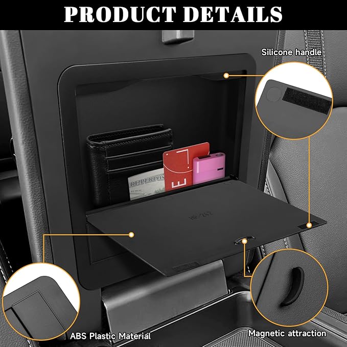 PeakPurit 2PCS Center Console Organizer Compatible with Honda 2023 2024 2025 Pilot & 2024-2026 Passport & 2024 2025 Ridgeline Accessories Hidden Box Organizer