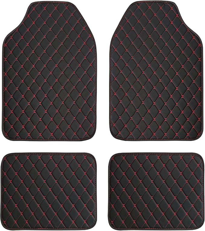 COLINOO Luxury Leather Car Mats Universal Fit Car Floor Mats All Weather Car Mats Full Set for Car SUV Van & Truck