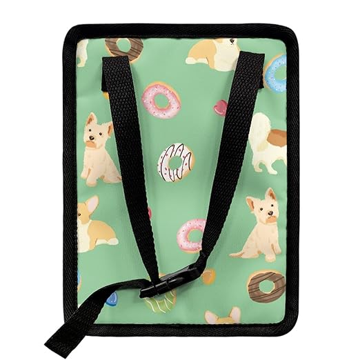 Pastel Green Puppy Donut Car Garbage Container, Adorable Illustrated Trash Bin for Car Interior