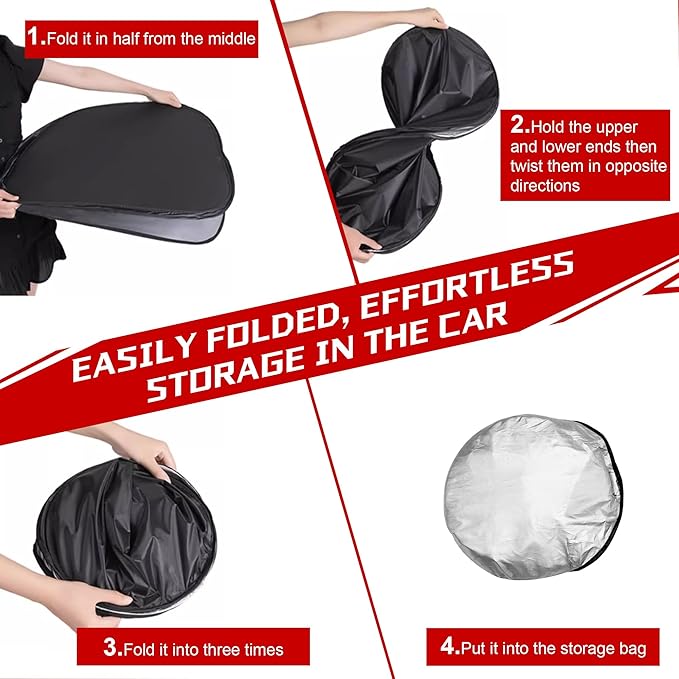Fonowka Windshield Sun Shade for 2017-2022 Ford F250 F350 F450 F550 Super Duty Foldable Sun Sunshade for Car Front Window Blocks UV Rays and Heat Automotive Interior Protector Custom Fit Accessories