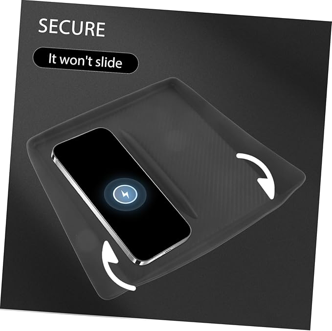 LIFKOME Center Console Cordless Charging Pad -Skid Silicone Mat for Vehicle Dashboard Accessory for Convenient Phone Charging