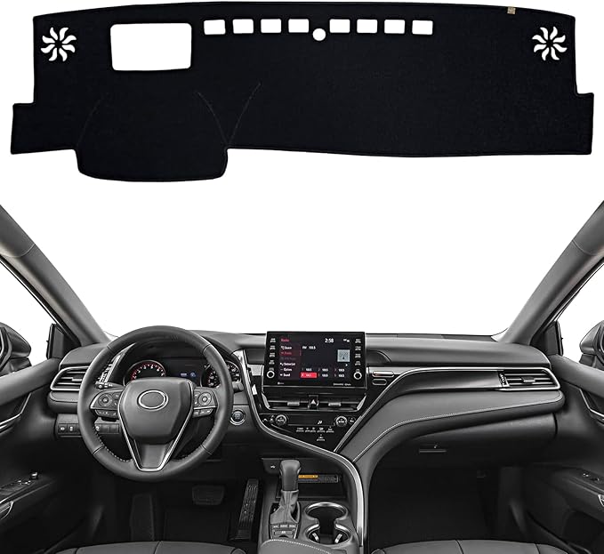 KEYOOG Dashboard Cover Dash Mat Fit for to-yota Camry 2024-2018 (with HUD Models),Car Dash Board Mat Anti-Glare Carpet,Non-Slip Pad Sunshield Protector (Black)
