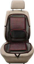 JSCARLIFE Breathable Car Seat Cushion, Summer Cooling Bamboo Single Seat Pad with 3D Lumbar Support - Airbag Compatible Driver Seat Mat for Long Drive Fatigue Relief