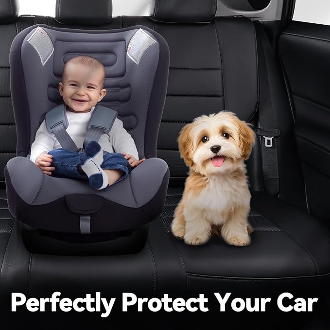 coverdream Rogue Seat Covers Full Set for 2021-2025 2026 Nissan Rogue S,SV(Not for Sport),Fully Covered Luxury Waterproof Leather Car Seat Protector,Stain-Resistant (Black)