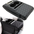 AOUTTUOA Universal Car Multifunctional Armrest Heightening Pad Microfiber Leather Black Multifunctional Car Armrest Cushion Storage Cup Holder Phone Storage Slot
