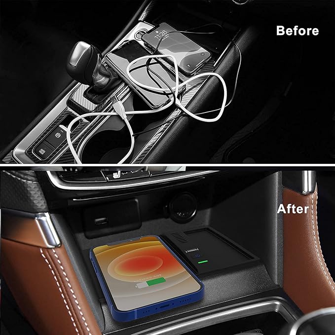 Wireless Charger for Subaru Forester 2024 2023 2019 2020 2021 2022,for Subaru Crosstrek Accessories 2018-2023,for Subaru Impreza 2017-2023 Center Console Organizer Wireless Charging