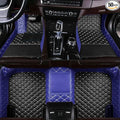 Custom Personalized Floor Mats for Cars，Luxury Full Coverage All Car Floor Mats，Anti-Slip Leather Car Mat Set ，Custom Floor Mats for 99% of Cars, Trucks & SUVs. (Blue and Black)