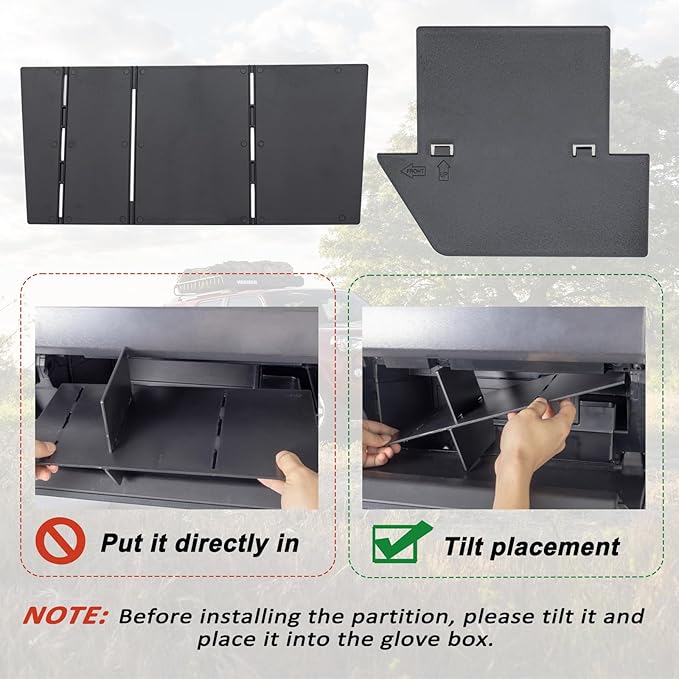 JKCOVER Glove Box Organizer Compatible with Toyota 4Runner 2010-2019 2020 2021 2022 2023 2024 Divider Accessories Insert Box ABS Secondary Storage