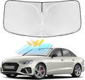 for Audi A4 2017-2024 2025 Windshield Sun Shade - 4 Layers Car Sunshades for Front Windows Shade Cover Custom Fit A4 Sun Visor 240T Retractable Shade Blocks UV Rays Car Accessories