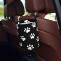 Dog and Cat Paw Print Car Trash Can Garbage Cans Foldable,Cute Hanging Car Organizer and Storage Bag Leak Proof, Auto Back Seat Trash Bin Universal for Truck, SUV, Outdoor Travel