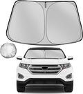 Fonowka Windshield Sun Shade for 2015-2024 Ford Edge Foldable Sun Sunshade for Car Front Window Blocks UV Rays and Heat Automotive Interior Protector Custom Fit Accessories