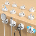 8-Pack Magnetic Cable Clips Cord Organizer, 360° Swivel Cable Holder with 8mm Slot for Phone Charging Cord, HDMI, USB, Strong Adhesive for Desk, Nightstand, Wall, No-Residue Removal