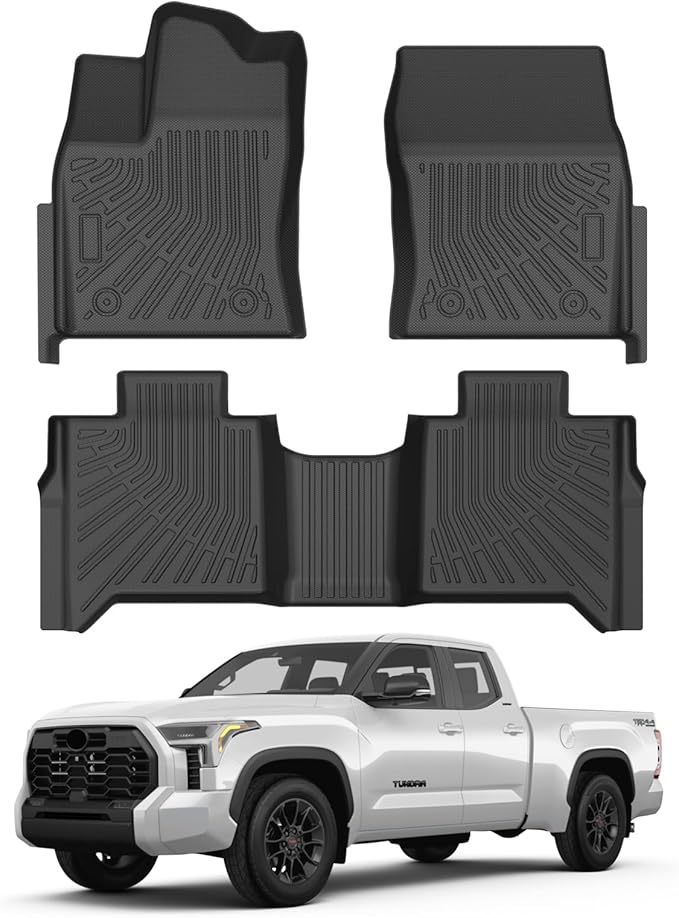Cartist Floor Mats for Toyota Tundra 2022-2025 2026 CrewMax Cab, All Weather Floor Liners for Tundra Accessories, Heavy Duty TPE Car Mats, Car Accessories