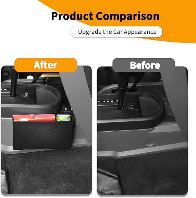 Hoolcar Gear Shift Organizer Center Console Hanging Box Gear Shifter Storage Tray Compatible with Jeep Wrangler JK JKU 2007-2010, Interior Accessories, Black