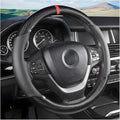 Moly Magnolia Carbon Fiber Steering Wheel Cover, Universal 15 inch Breathable Anti Slip, Black, Leather & Carbon Fiber, Truck & SUV, Automotive Steering Wheel Covers