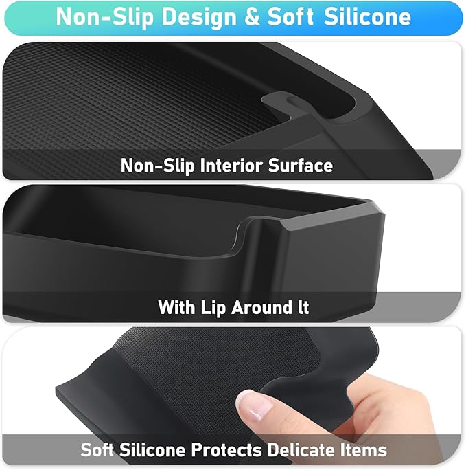 2025 Center Console Sunglasses Holder for Tesla Model Y Juniper & Model 3 Highland, Soft Silicone Armrest Key Card Phone Holder Storage Box for 2025 2026 Model Y Juniper Model 3 Highland Accessories