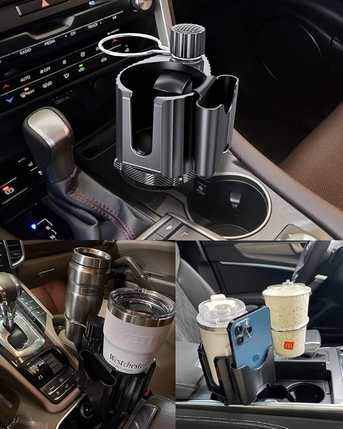 Car Cup Holder Expander Adapter for Large Water Cups,2 Drink Bottles,Cup Coffee Bottles,NATGIC 4-in-1 Cup Holders Expander for Trucks,Sedan, Vehicle Adjustable Cup Holder Expander for Mugs