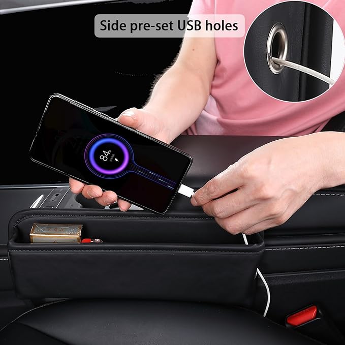 COPOZZ Car Seat Gap Filler Organizer - Universal Fit Car Seat Organizer & Seat Gap Storage Box, Quick Installation to Securely Store Phone, Keys, Sunglasses and Small Essentials