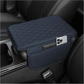 Upgraded Car Center Console Cover,Microfiber Leather Car Armrest Cover Cushion with 2 Storage Bags,Universal Car Armrest Storage Box Interior Accessories for Most Cars (Blue)