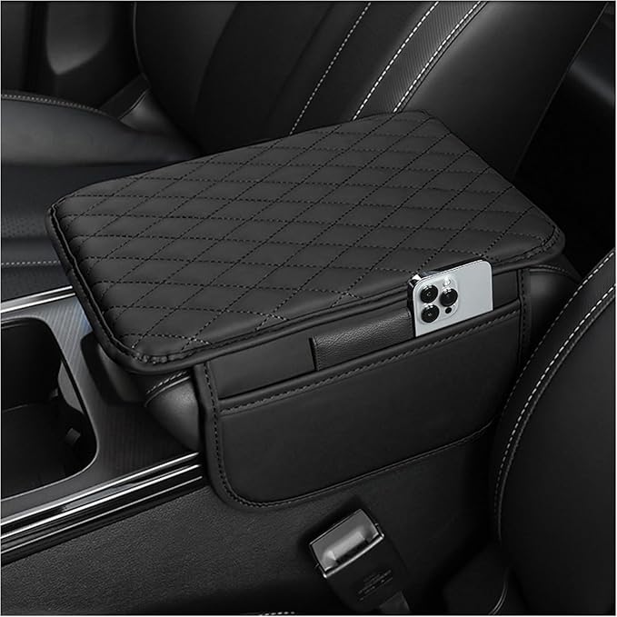 Auto Center Console Cover for Toyota Grand Highlander 2024 2025 2026, Leather Waterproof Armrest Seat Box Cover Multifunctional Armrest Cushion Scratch