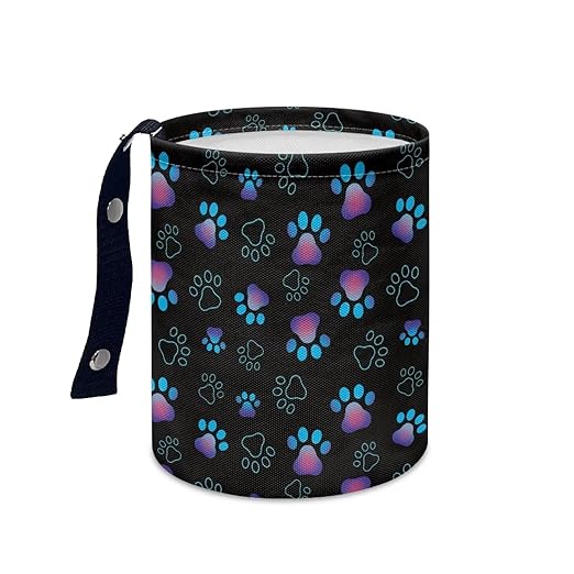 Brosoneto Dog Paw Car Trash Can, Car Trash Bag, Hanging Car Organizer and Storage Bag, Trash Bin Collapsible Universal Fit for Car Accessories, Vehicle, Travelling, Camping Trash Container